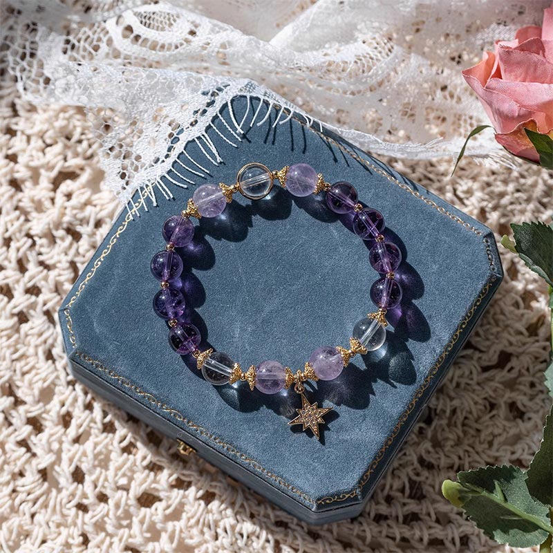 KarmaRipple's Authentic Amethyst Inner Peace Balancing Star Talisman Bracelet p3