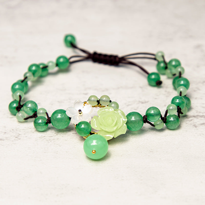 KarmaRipple's Financial Success Jade Woven Weave Prosperity Abundance Anklet p5