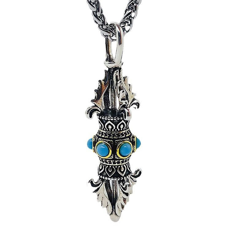 KarmaRipple's Tibet Vajra Dorje Pattern Bronze Fortune Wealth Metal Pendant Necklace p8