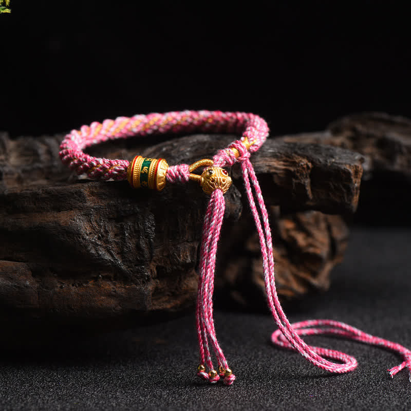 KarmaRipple's Tibetan Handmade Fortune Prayer Wheel Bead Talisman Weave Colorful String Bracelet p8