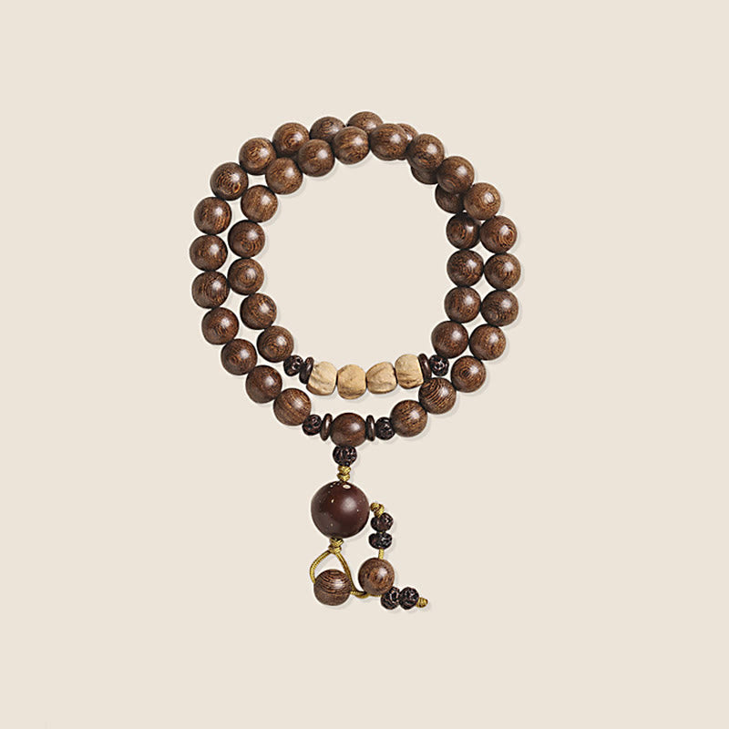 KarmaRipple's Sandalwood Small Leaf Red Sandalwood Bodhi Seed Purification Double Wrap Bracelet p13