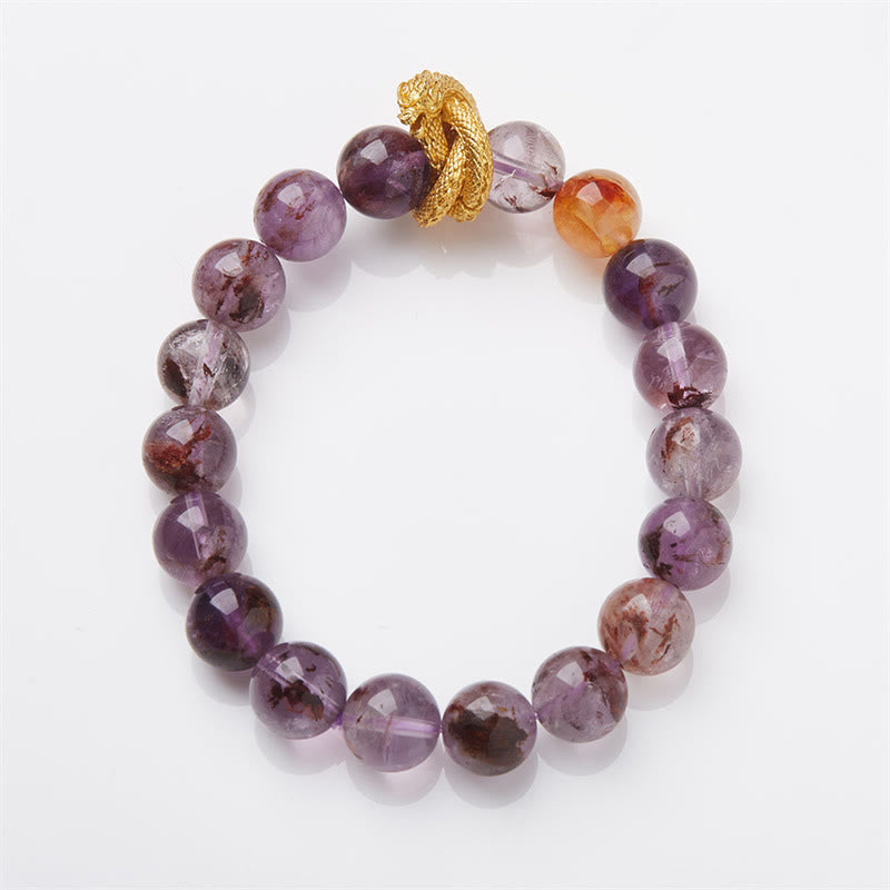 KarmaRipple's Purple Phantom Bronze Gold-plated Dragon Wisdom Bracelet p2