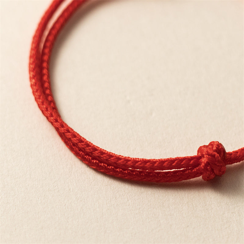 KarmaRipple's 925 Sterling Silver Fortune Year of the Dragon Cinnabar Red String Bracelet ( p5