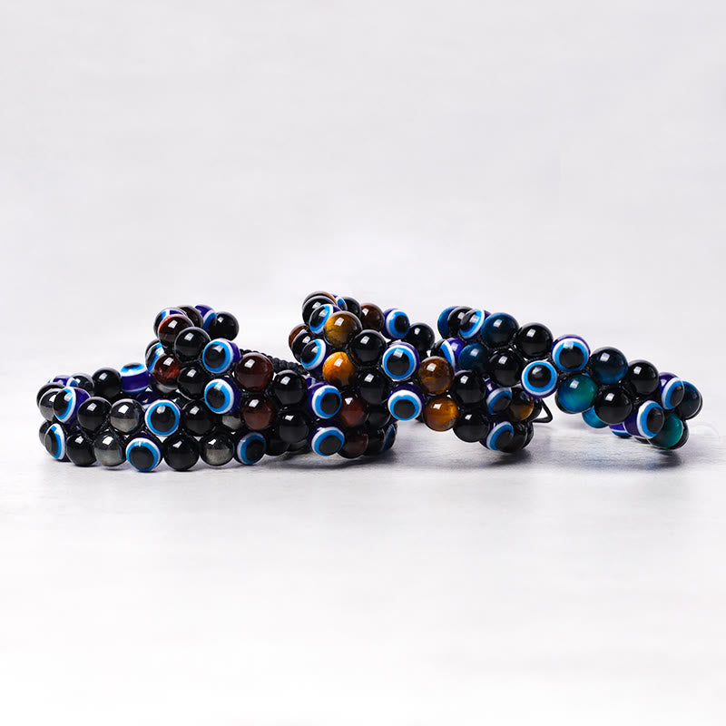 KarmaRipple's Evil Eye Hematite Tiger Eye Protection Beaded Bracelet p6