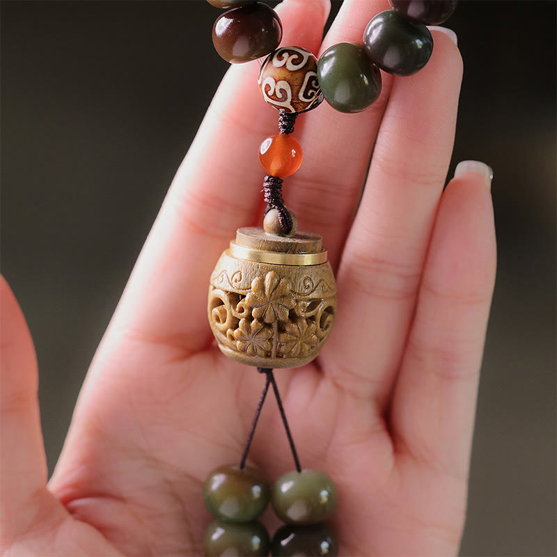 KarmaRipple's 108 Mala Beadwork Dunhuang Color Bodhi Seed Dzi Bead Keep Away Evil Spirits Bracelet p4