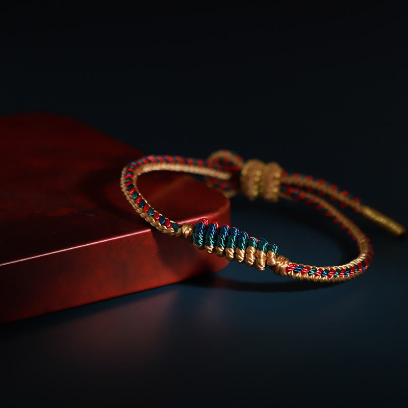 KarmaRipple's Tibetan Handmade Eight Thread Peace Weave Prayer Wheel Woven Protection Bracelet p17