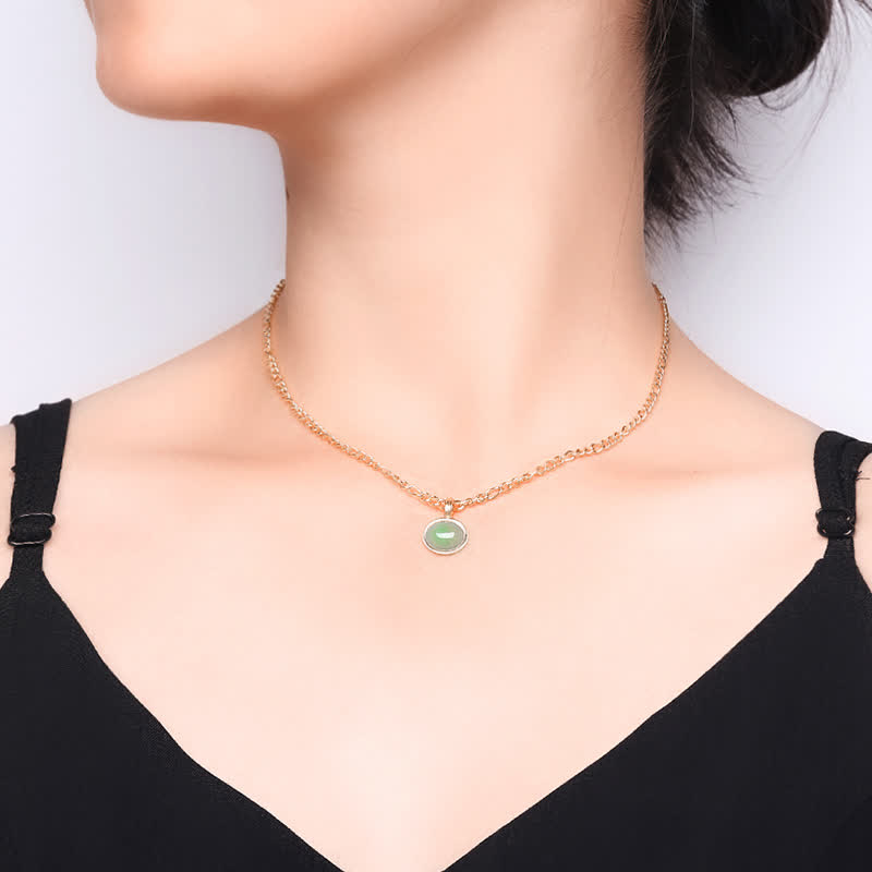 KarmaRipple's Oval Turquoise Strength Titanium Steel Pendant Necklace p4