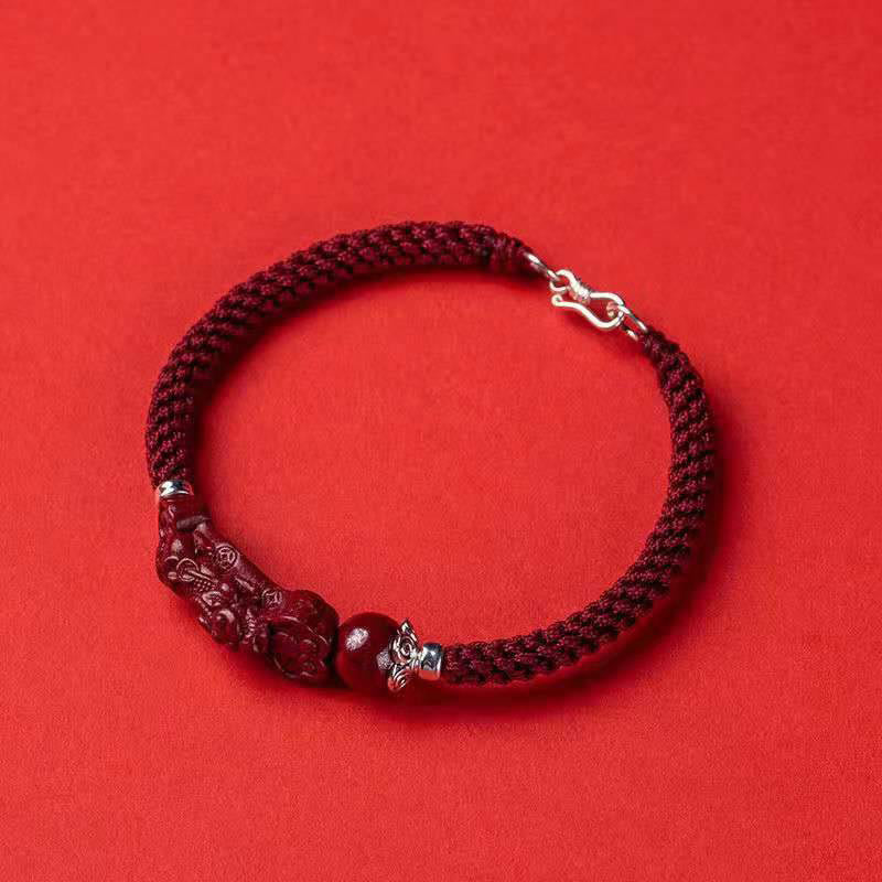 KarmaRipple's Handcrafted PiXiu Cinnabar Wealth Fortune Woven Bracelet p5