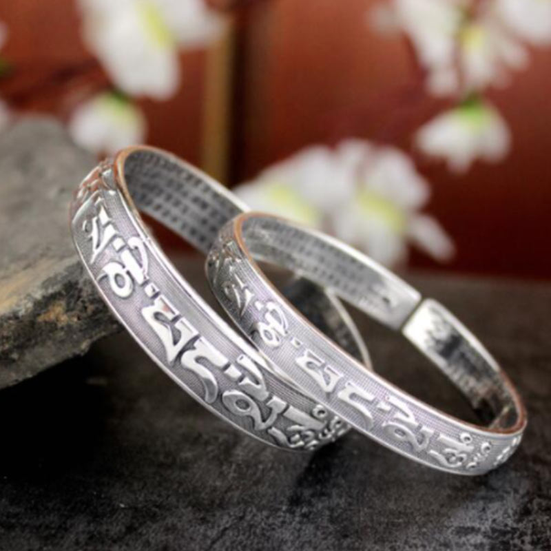 KarmaRipple's Tibetan Sanskrit Ivory Bronze Meditation Prayer Bracelet Bangle p6