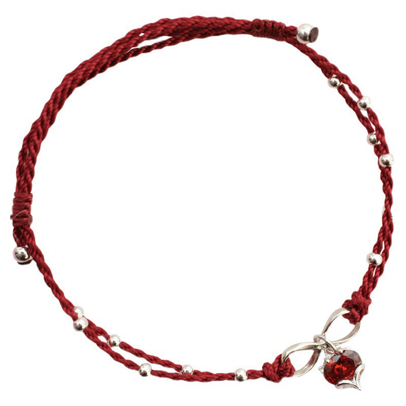 KarmaRipple's Love Heart Infinity Symbol Woven String Anklet p10