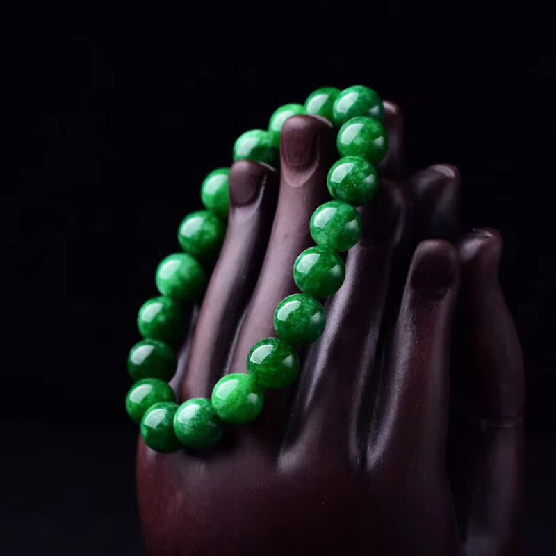 KarmaRipple's Cyan Jade Bead Calm Balance Bracelet p2