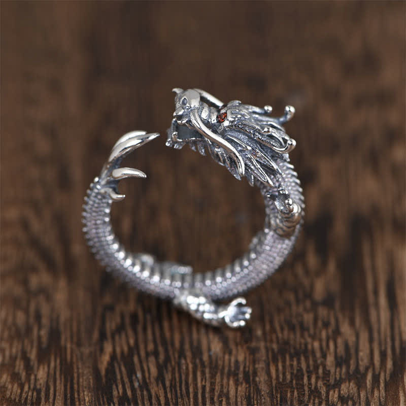KarmaRipple's 925 Sterling Silver Dragon Fortune Protection Ring p8