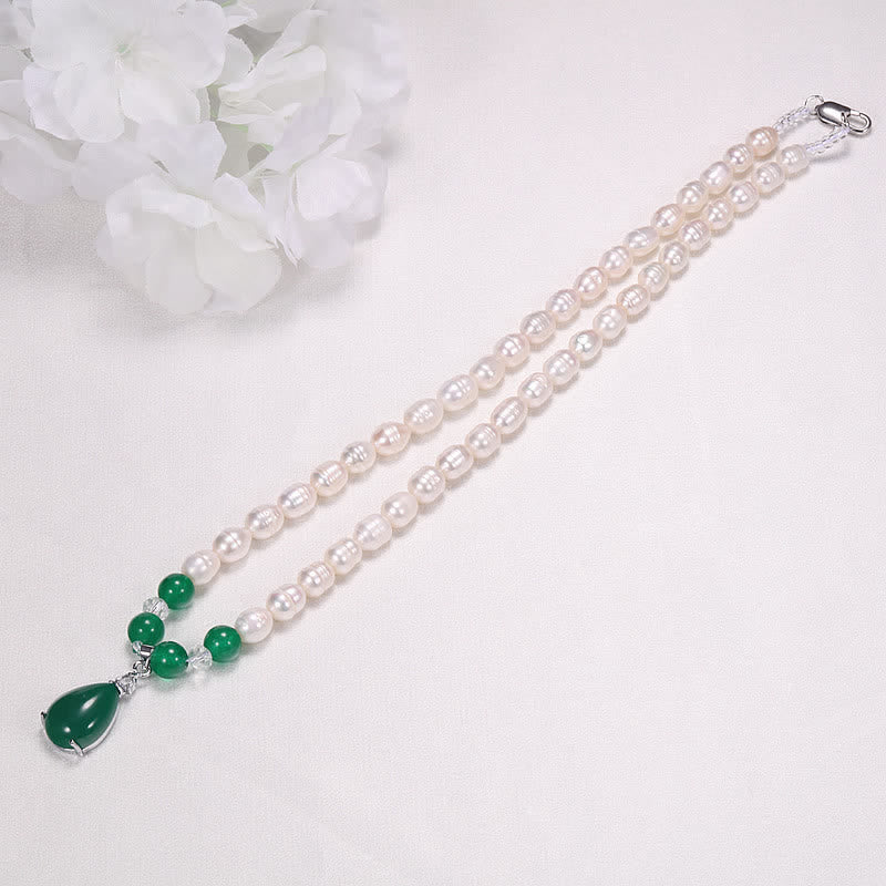 KarmaRipple's Pearl Bead Waterdrop Calm Peace Pendant Necklace p5