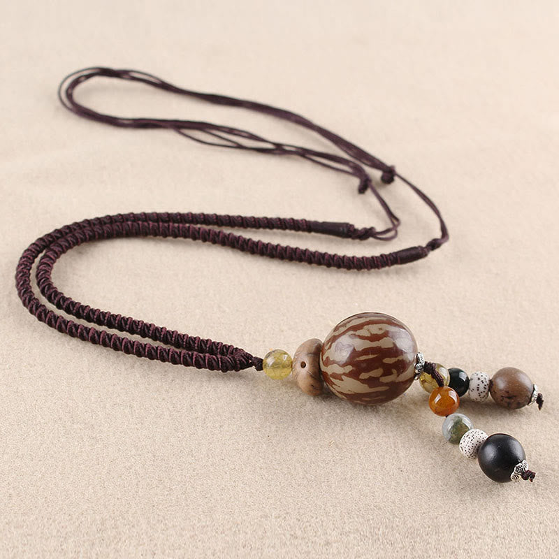 KarmaRipple's Bodhi Seed Lotus Wisdom Balance Pendant Necklace p2