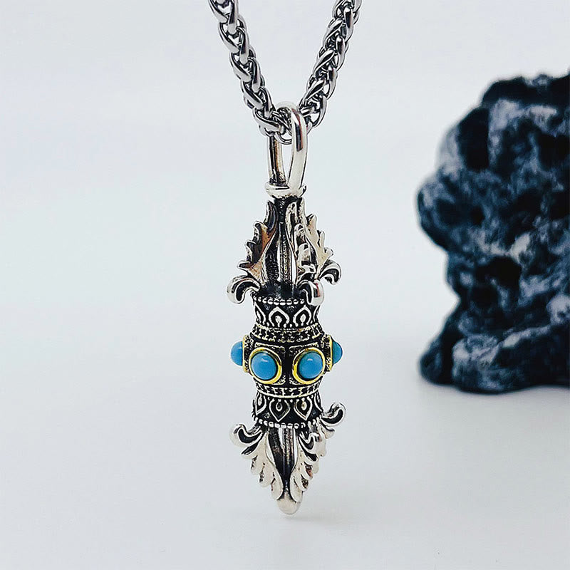 KarmaRipple's Tibet Vajra Dorje Pattern Bronze Fortune Wealth Metal Pendant Necklace p2