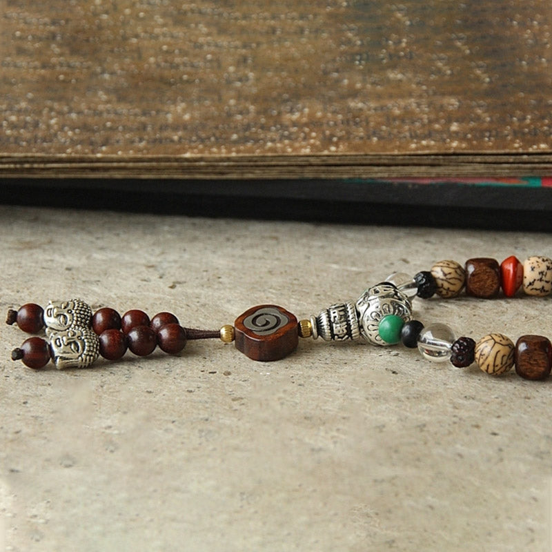 KarmaRipple's Tibet 108 Mala Beadwork Nine Palaces Bagua Bodhi Seed Yak Bone Vajra Balance Bracelet p6