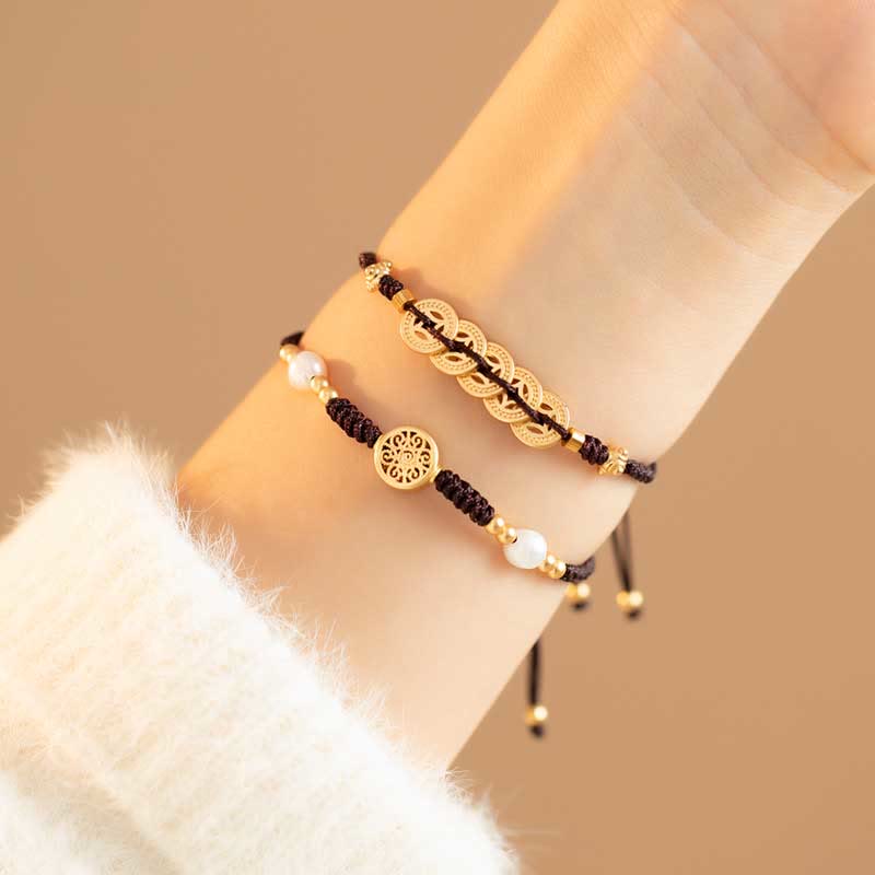KarmaRipple's Bronze Coin Fortune Tree Fortune Strength Woven Bracelet p11