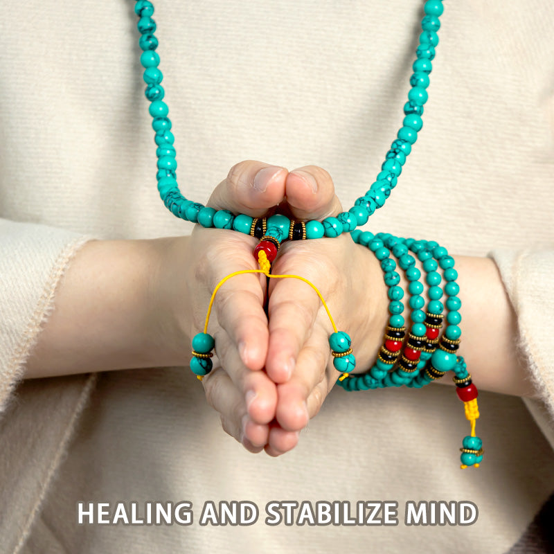 KarmaRipple's Tibetan Turquoise Balancing Mala Bracelet p4