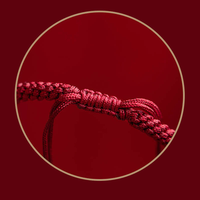 KarmaRipple's Tibet Cinnabar Om Mani Padme Hum Engraved Blessing Woven Bracelet p13