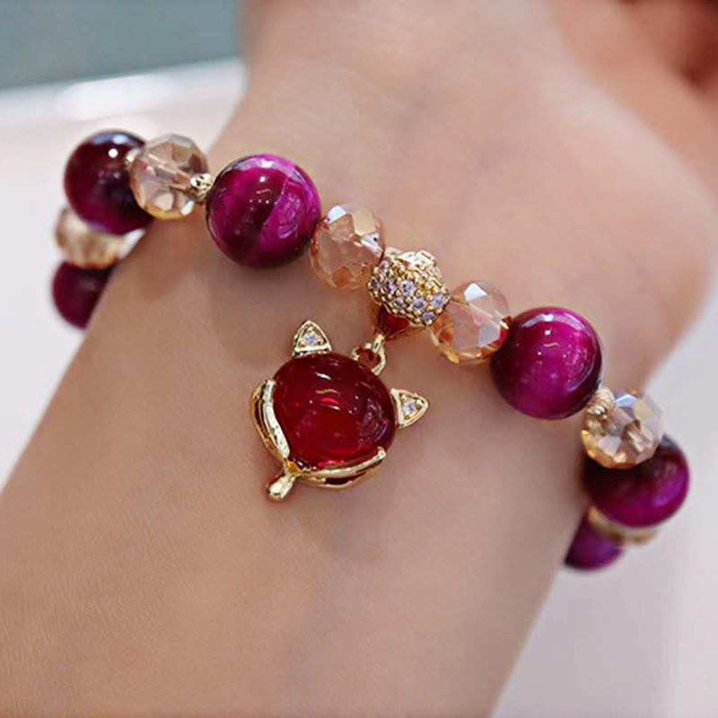 KarmaRipple's Red Tiger Eye PiXiu Fox Protection Self Confidence Bracelet p3