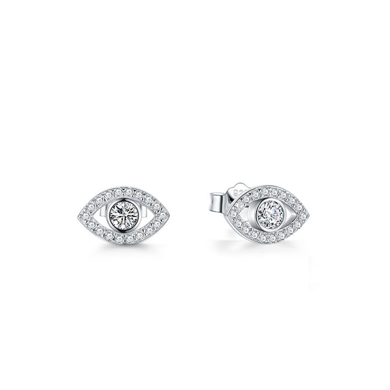 KarmaRipple's 925 Sterling Silver Evil Eye Symbol Protection Stud Earrings p6