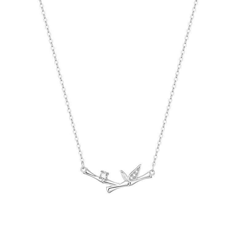 KarmaRipple's Bamboo Leaf Design Bronze Zircon Wealth Pendant Necklace p14