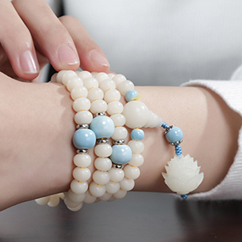 KarmaRipple's Bodhi Seed Bead Lotus Blessing Talisman Bracelet p14