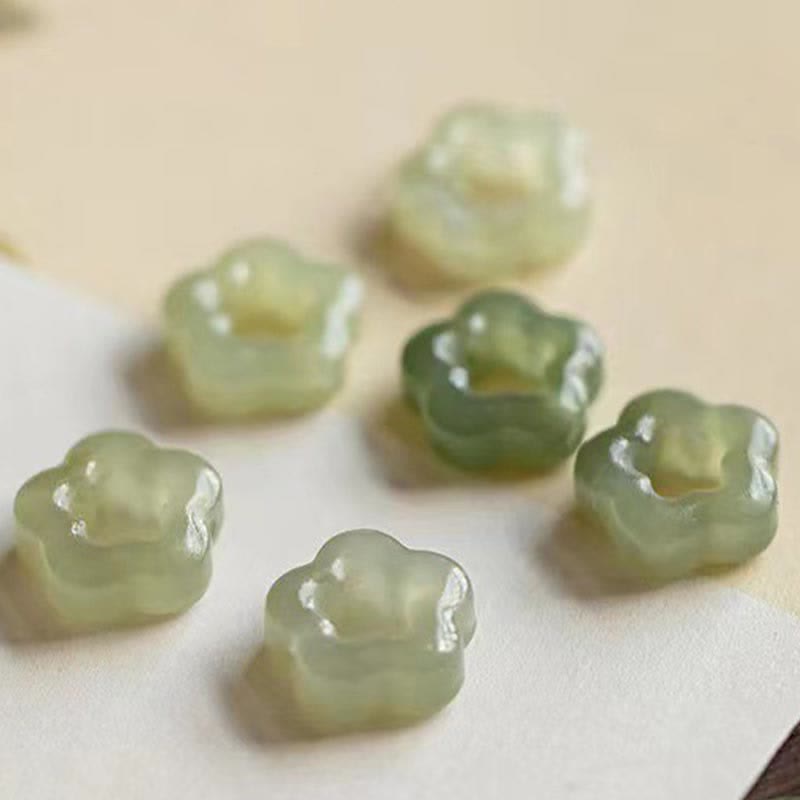 KarmaRipple's Dainty Hetian Jade Cyan Jade Fortune Floral Talisman Pendant Necklace p13