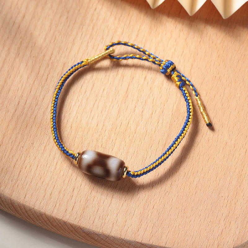KarmaRipple's Tibetan Three-eyed Dzi Bead Fortune Happiness Bracelet p1