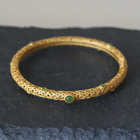 Bracelet jonc d'équilibre calme et nuageux de bon augure en bronze jade cyan de KarmaRipple