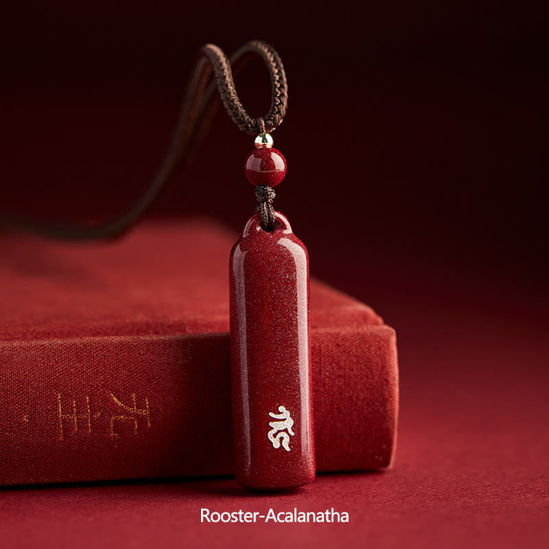 KarmaRipple's Chinese Zodiac Natal Buddha Cinnabar Amulet Protection String Pendant Necklace p7
