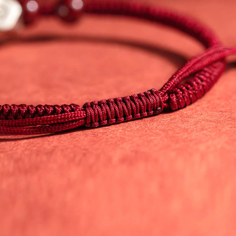 KarmaRipple's 925 Sterling Silver Chinese Zodiac Natal Buddha Cinnabar Calm Bracelet p20