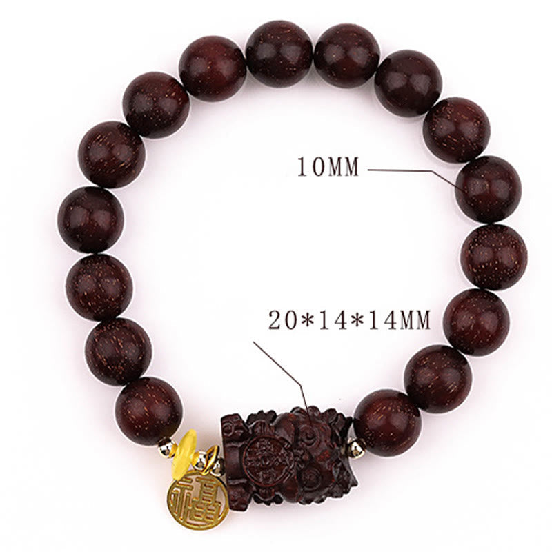 KarmaRipple's Small Leaf Red Sandalwood Gold Swallower Calm Bracelet p9