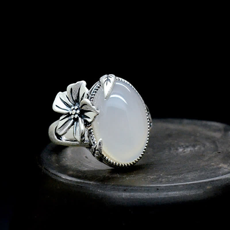 KarmaRipple's 990 Sterling Silver Authentic Chalcedony Plum Positive Balance Ring p1
