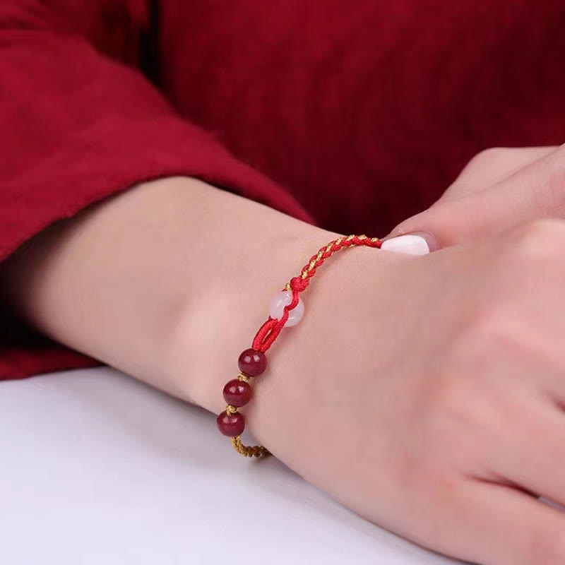 KarmaRipple's Authentic Cinnabar Jade Peace Buckle Blessing Bracelet p14