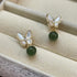Cyan Jade Butterfly Earrings