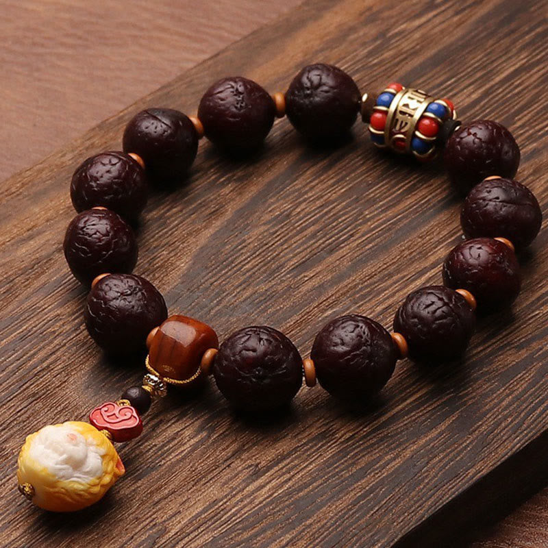 KarmaRipple's Tibetan Bodhi Seed Agate Bead Fortune Wealth Tassel Talisman Wrist Mala p3