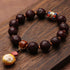 Bodhi Seed&Antler Carved Cute Tiger&Cinnabar 15mm