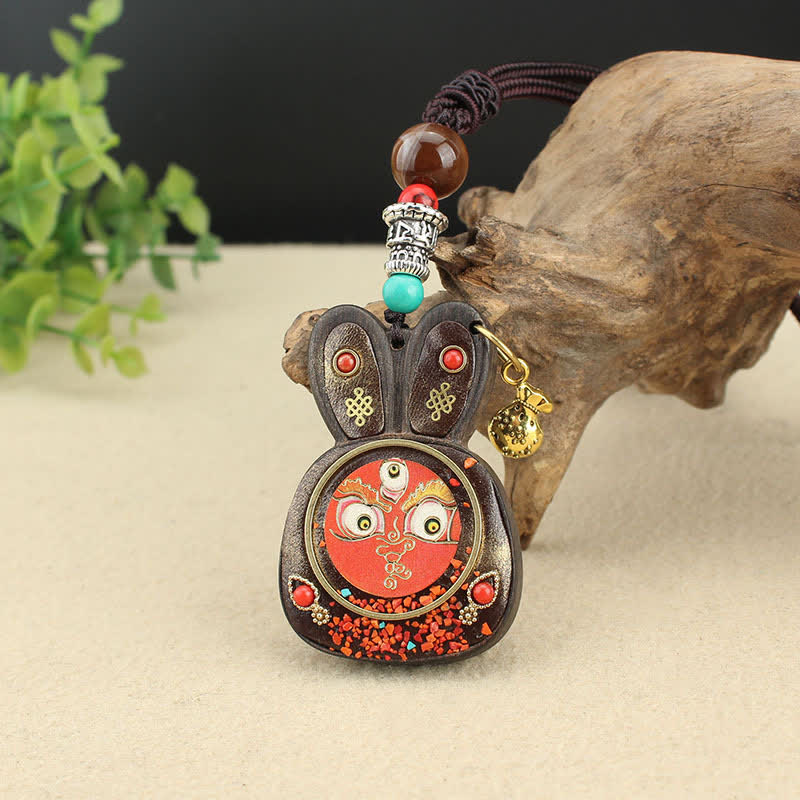 KarmaRipple's Tibet Ebony Five God of Wealth Thangka Pendant Necklace p7