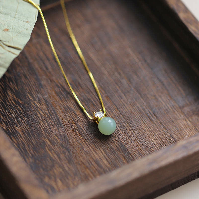 KarmaRipple's Fortunate Bead Jade Prosperity Chain Pendant Necklace p1