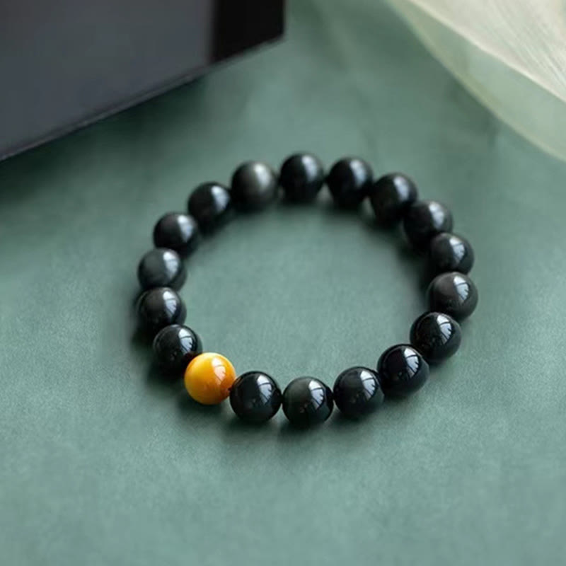 KarmaRipple's Authentic Rainbow Obsidian Tiger Eye Positive Love Bracelet p12