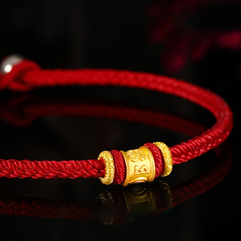 KarmaRipple's Tibet 999 Gold Om Mani Padme Hum Engraved Protection?Lucky Bead Bracelet p8