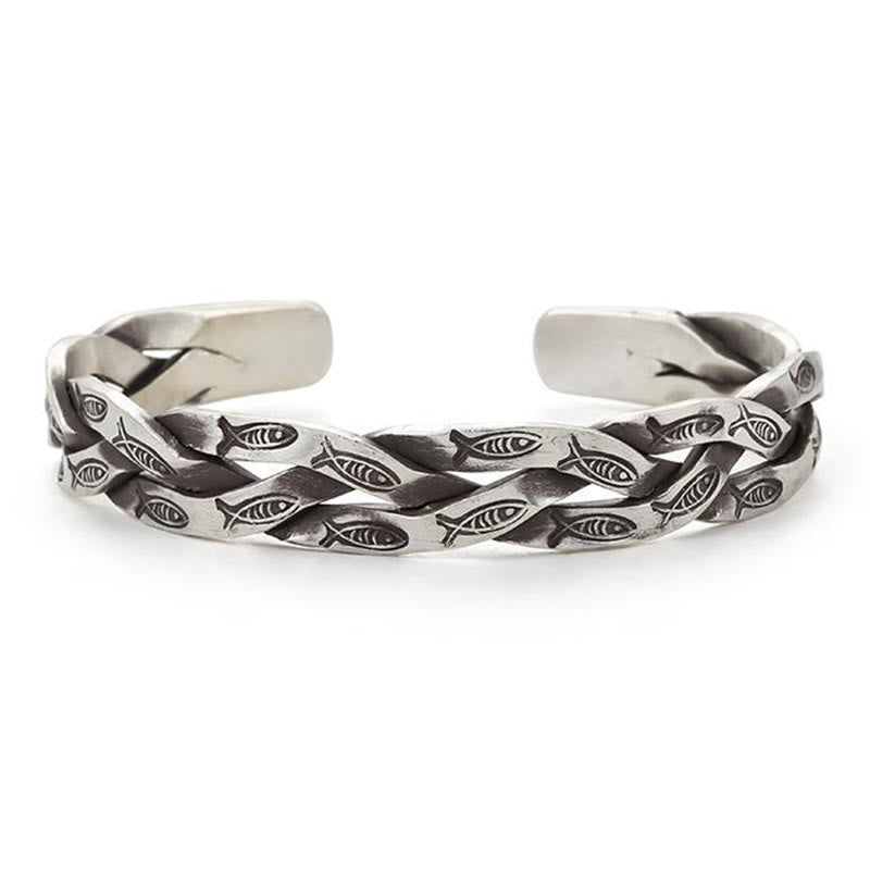 KarmaRipple's Koi Fish Twisted Design Fortune Wealth Cuff Bracelet Bangle p4