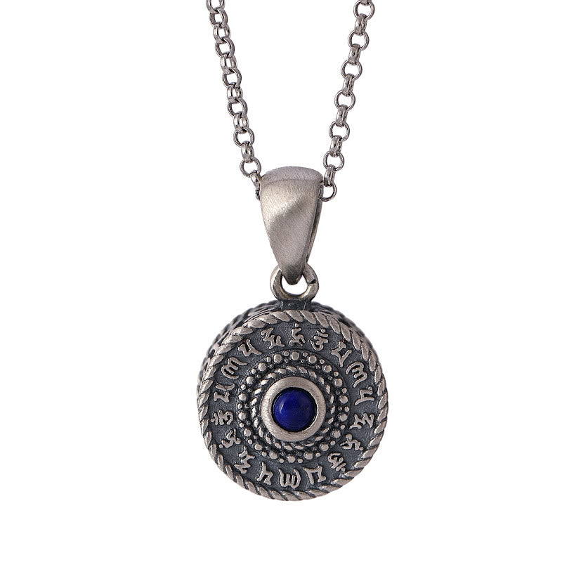 KarmaRipple's 925 Sterling Silver Om Mani Padme Hum Lazurite Love Peace Pendant Necklace p8