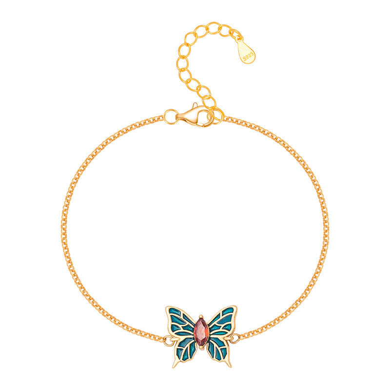 KarmaRipple's 925 Sterling Silver Butterfly Zircon Love Chain Bracelet p8
