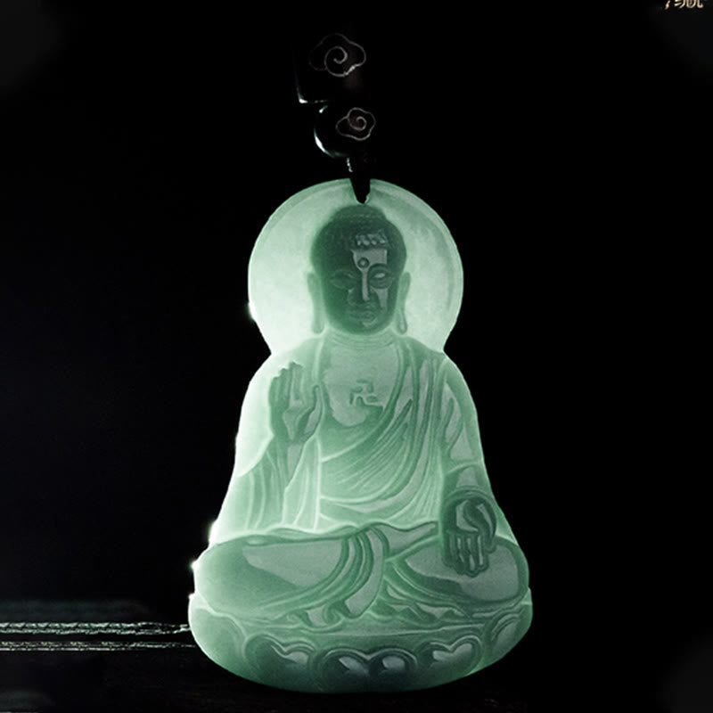 KarmaRipple's Amitabha Buddha Authentic Jade Lotus Amulet Compassion String Pendant Necklace p8