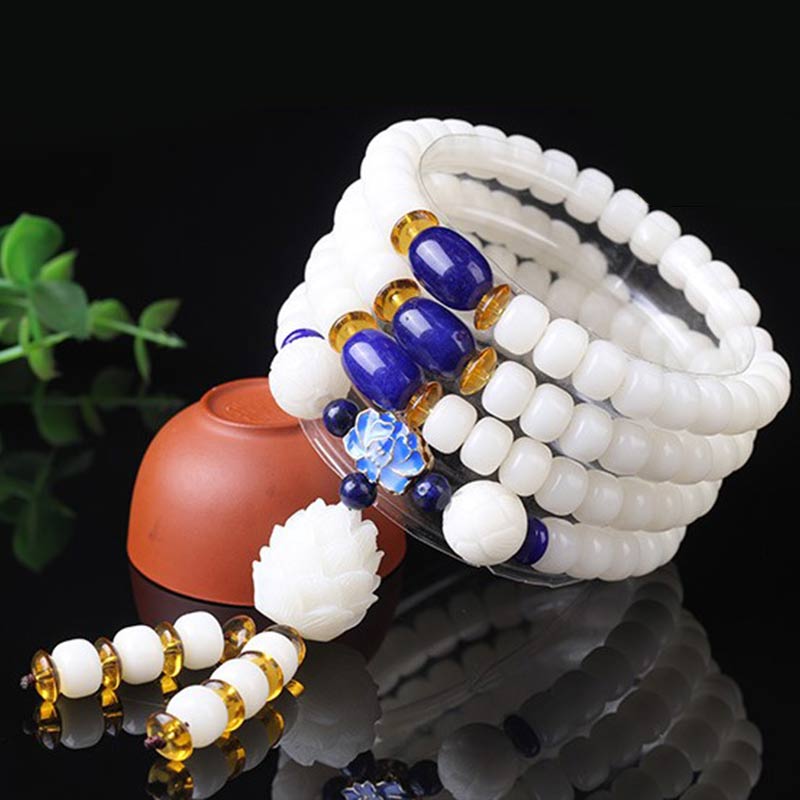 KarmaRipple's Tibetan Mala Ivory Bodhi Seed Peace Bracelet p16