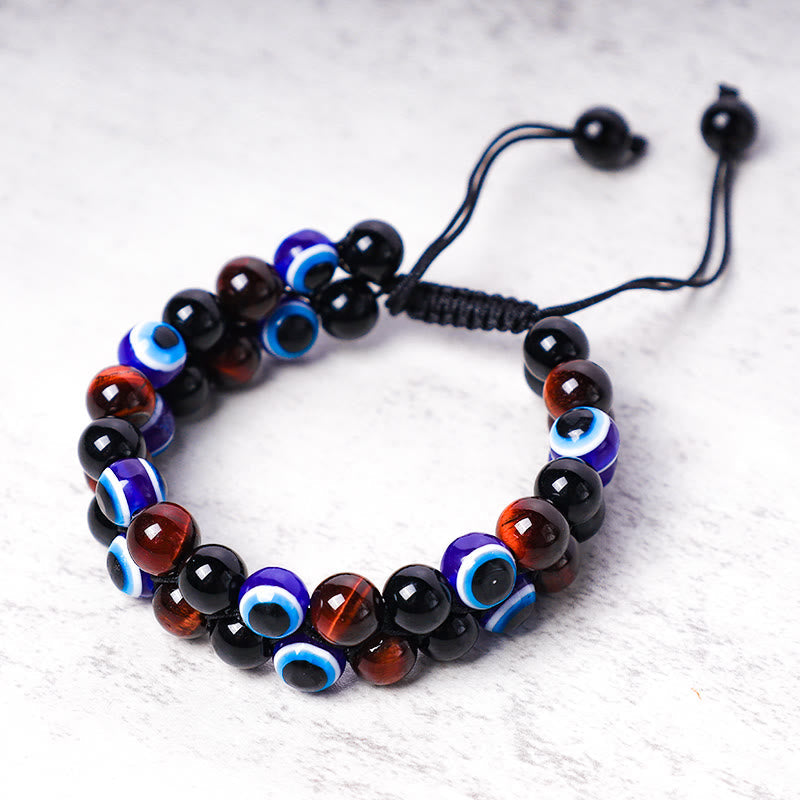 KarmaRipple's Evil Eye Hematite Tiger Eye Protection Beaded Bracelet p15