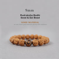 KarmaRipple's Tibet Rudraksha Bodhi Seed Dzi Bead Amber Turquoise Wealth Bracelet