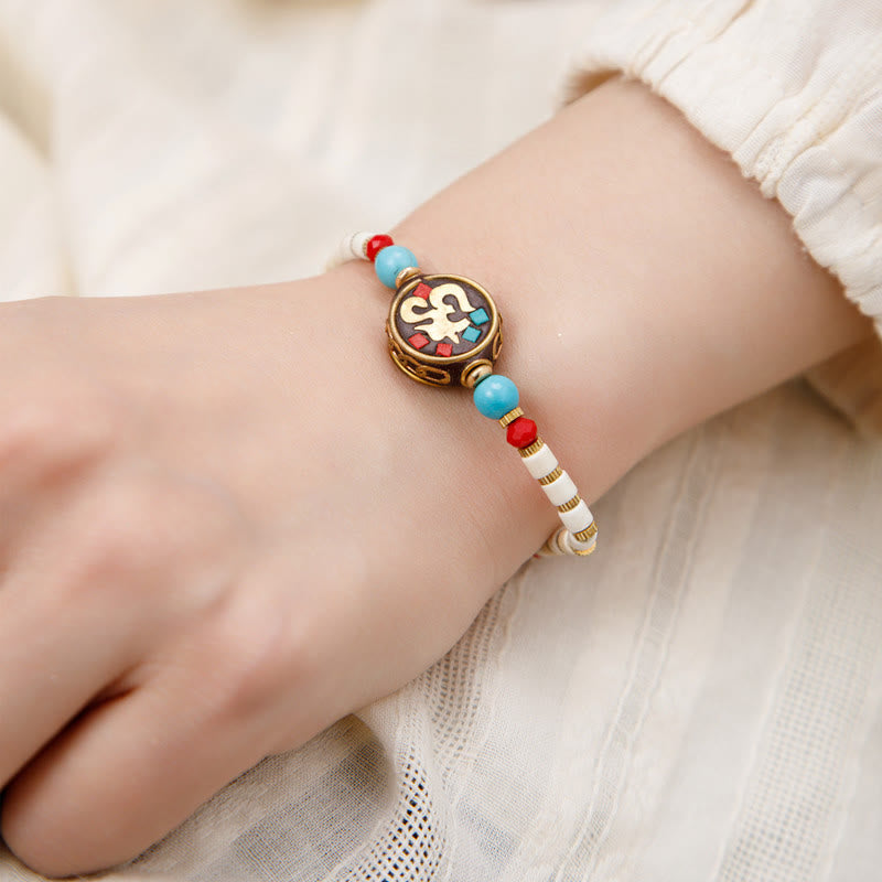 KarmaRipple's Tibetan Turquoise Om Mani Padme Hum Protection Strength Bracelet p9